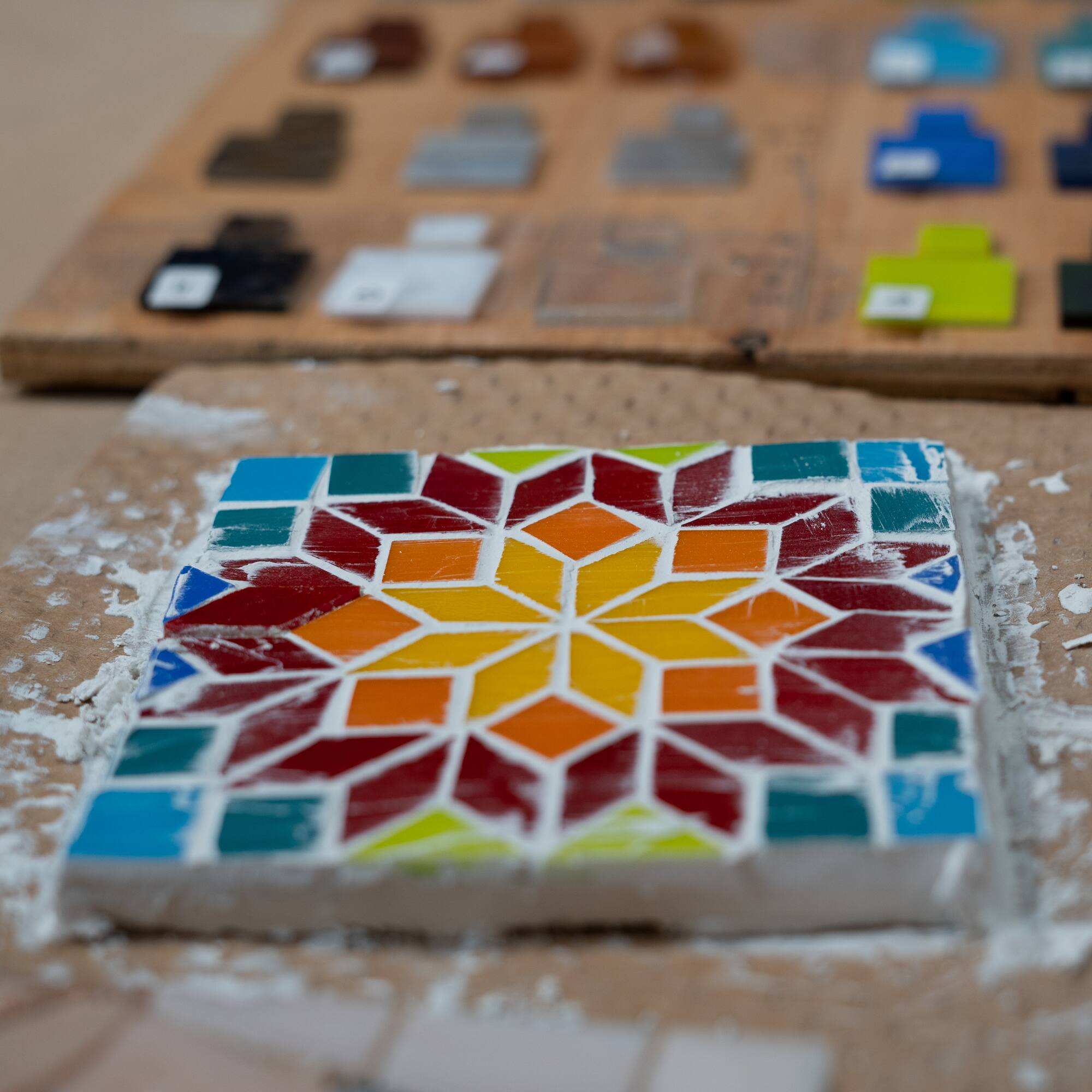 Small Mosaic Stained Glass Squares